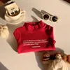 Camiseta para Bebés y Niños Primavera y Otoño Capa Base Semi-cálida Engrosada para Bebé Top Otoño e Invierno Niños Niñas Ropa Interior Top de Cuello Semi-alto