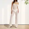 11748 Transfronteiriço Amazon Europeu e Americano Novo Mais Vendido Moda Casual Renda Transparente Slim-Fit Macacão de Suspensório para Mulheres