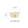 Cerâmica Shunxiang [Tanghulu] Tigela de Arroz Doméstica Estilo Creme Louça Bonita Pratos Tigelas de Sopa Conjunto de Tigela e Prato