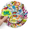 50 Adesivos de Grafite Explosivos, Texto Surpresa, Logo em Inglês, Decoração à Prova d'Água, Caderno de Mão Guka, Adesivos para Mala