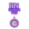 Reloj de bolsillo retráctil para enfermera RN más vendido transfronterizo, hebilla de acrílico con purpurina fácil de tirar, reloj de bolsillo anti-pérdida con insignia médica NURSE