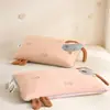 Almohada de algodón lavable con trigo sarraceno de dibujos animados para niños, para guardería, funda de almohada dulce de cachorro con gafas bordadas, núcleo de almohada, soporte para el cuello