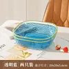 Plato de Fruta Transparente de Lujo Ligero Plato de Fruta de Gama Alta para el Hogar Sala de Estar Mesa de Café Dulces Plato de Fruta de Gran Capacidad Resistente a Caídas