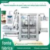 Máquina de Tampar Automática com Rosca para Cabeça de Bomba, Tampa de Plástico, Fabricante de Máquina de Tampar com Cabeça Dupla e Quatro Rodas para Gel de Banho, Detergente