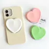 Soporte de Airbag Magnético para Teléfono Móvil con Forma de Corazón de Silicona de Color Puro Macaron, Soporte Retráctil Perezoso para Escritorio Magsafe