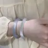 Pulsera Ojo de Gato, Estilos Delgados y Gruesos, Pulsera para Mujer, Luz de Luna Blanca, Azul Hielo, Color Champaña, Suministro para Transmisión en Vivo, Regalo, Ágata de Imitación