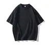 Camiseta de manga corta de algodón puro de peso pesado estilo americano 210 g para hombre y mujer, color liso de verano, cuello redondo, moderna, corte holgado, camiseta básica