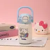 Copo Pula-Pula Infantil Duplo de Desenho Animado, Copo Térmico de Aço Inoxidável com Visual Moderno, Copo Portátil para Uso Externo e Montagem no Carro com Canudo