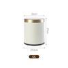 Papelera doméstica estilo lujo ligero con tapa, borde dorado, doble capa, gran diámetro, para cocina, sala de estar, oficina, papelera redonda grande