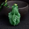 Venta al por mayor de fábrica de Yiwu collar de calcedonia verde oscuro estilo étnico marca Guanyin Dragón Buda panzón cadena larga para suéter