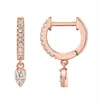 Pendientes Colgantes Huggie de Moda Transfronteriza Europea y Americana con Colgante de Circonita Pendientes de Aro 2024 Joyería de Verano para Mujeres