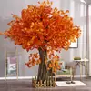 Árbol Grande de Arce Rojo Árbol Artificial Árbol con Forma de Hoja de Arce Árbol Decoración para Hotel Centro Comercial Sala de Estar Accesorio para Fotografía Decoración de Árbol Artificial