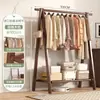 Perchero de Madera Maciza de Pie Perchero para Ropa Dormitorio Perchero de Abrigos Doméstico de Madera Estante para Colgar Ropa Simple para Interior