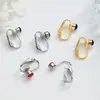 Estilo Japonés Coreano Clip en Forma de U con Pedrería Facetada de 5 mm Hecho de Cobre Pendiente sin Agujero para Oreja Uso Indoloro Accesorio de Clip para Oreja Versátil