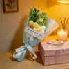 Buquê de Lembrança Girassol Flor Artificial Fio de Tricô Buquê Pomposo Girassol Artificial Flor Pequena Venda Quente Transfronteiriça