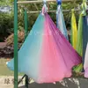 Hamaca de Yoga Aéreo Antigravedad, Degradado de Colores, Una Pieza, Sin Costuras, Conjunto de Tejido Elástico, Satín para Uso en Danza