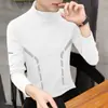 Outono e inverno fleece escovado dupla face gola alta sólida manga longa masculino quente casual camada interna base espessa camisa