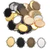 30*40mm Diámetro Interior Aleación Accesorios para Joyería Base Ovalada de Piedra de Tiempo Colgante Decorativo para Collar Base C50