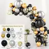 Conjunto de Balões Série Ouro Negro da Amazon Transfronteiriço Tema Aniversário Corrente de Balões Combinação Decoração Arranjo para Festa de Feriado