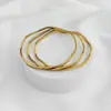 Set de Pulseras Trenzadas de Alambre Cuadrado de Acero Inoxidable Multicapa Apilables Chapadas en Oro de 18 Quilates, Moderno y Elegante, No se Deslustra, Sencillo