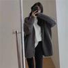 Talla Grande Estilo Coreano Retro Holgado Suéter Suave Cera Chaqueta para Mujer Otoño e Invierno Nuevo Cárdigan de Punto Medio Top Moderno