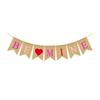 Decoración para Fiesta de Boda Arte Latte Bandera de Cadena de Boda Propuesta de Compromiso Día de San Valentín Colorida Sé Mía Bandera de Lino Esmoquin