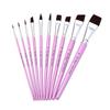 Juego de 10 pinceles profesionales para pintura facial, viñetas, degradados, acuarela, Gouline, arreglos florales, relieve, venta transfronteriza