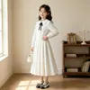 Nuevo vestido dulce de estilo coreano para primavera y otoño, estilo princesa, vestido camisa moderno y elegante para niños mayores, con un aire preppy y universitario