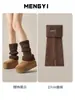 Pierneras de punto para mujer, engrosadas y cálidas para invierno, cubrecalcetines blancos para combinar con botas de nieve, calcetines holgados para otoño e invierno, calcetines para la pantorrilla