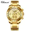 Chenxi Reloj Dorado Transfronterizo Reloj para Hombre Reloj de Pulsera de Negocios Reloj de Cuarzo Luminoso Impermeable