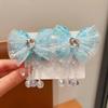 Presilha de Cabelo Infantil JK Laço Presilha Bico de Pato Fofa Presilha Atrás da Cabeça Acessórios de Cabelo de Princesa Uniforme JK Tecido Xadrez Grampo de Cabelo