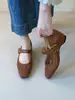 Zapatos de mujer de verano, nuevo estilo, cuadrados de 5 cm, puntera cuadrada, tejido, huecos, que aumentan la altura, Mary Jane, de una sola correa, simples, estilo coreano