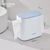 Ecoco Caja de Pañuelos Estilo Crema de Gama Alta Hogar Sala de Estar Multifuncional de Escritorio Caja de Pañuelos Papelera Dos en Uno