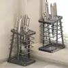 Nuevo estante para cuchillos de acero inoxidable, estante de almacenamiento para cuchillos de cocina, organizador de encimera, portacuchillos multifuncional, juego todo en uno