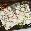 Pulsera de Cuerda Trenzada de Cerámica Fresca Estilo Viajero de Jingdezhen, Pulsera de Trébol de Cuatro Hojas, Joyería Artística Hecha a Mano, Venta al por Mayor para Atracciones Turísticas