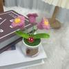 Flores de Lã Crochê Girassol Lírio-do-vale Tulipa Decoração de Mesa Carro Escritório Presente Planta em Vaso Flor Artificial
