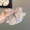 Scrunchie de Renda Floral para Menina Doce Exclusivo Moderno Versátil Prendedor de Cabelo Acessórios de Cabelo com Pérolas e Borboletas