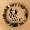 Pulsera de las Doce Constelaciones 8mm Ojo de Tigre Piedra con Imagen Pulsera Hecha a Mano Piedra Natural con Cuentas Pulsera de Constelación con Tarjeta