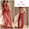 Conjunto Uniforme Sedutor Guiruo para Mulheres Lingerie Sexy Body com Abertura na Virilha Saia Longa com Laço 1580