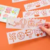 Regla Hueca Pintada a Mano Plantilla de Periódico Copiada a Mano para Estudiante de Primaria Papelería Multifuncional de Encaje para Pintura Graffiti DIY Regalo
