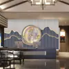 Novo papel de parede estilo chinês guzheng sala de aula paisagem rochoso picture cerimônia do chá chá arte do chá estúdio ao vivo tecido de fundo papel de parede sala de chá