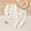 Conjunto de Roupa Íntima Térmica de Outono e Inverno para Bebês Meninos e Meninas, Camada Base de Algodão com Lycra de Camada Única, Roupa de Descanso, Pijama