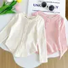 Nuevo Estilo Primavera y Otoño Top Delgado para Bebé, Camiseta Elegante de Color Sólido con Botones, Camiseta Básica de Manga Larga para Niñas, Ropa para Niños