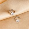 Exquisitos pendientes de circonita simples con diseño de nicho para mujer, con forma de oreja redonda y uña de hueso, elegantes pendientes coreanos tipo aro, joyería para las orejas.