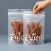 Bolsa de Empaque para Snack Liofilizado para Mascotas con Logo Impreso UV, Ventana de Papel Kraft, Bolsa de Alimentos, Estampado en Caliente, Bolsa Sellada para Comida de Perro y Gato