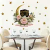 Hs4590Q Kel Platino Estrella Floral Estrella Luna Festival de Oriente Medio Fiesta Decoración de Pared Transfronteriza Pegatina de Pared