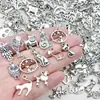 Pingente Charm Animal Gato Coruja Liga de Prata Antiga Aleatória Transfronteiriço Acessórios para Joias de Pulseira Colar DIY