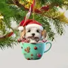 Decoración de perro taza dulce transfronteriza colgante decoración interior colgante divertida acrílico colgante decoraciones de Navidad