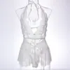 Comércio Exterior Transfronteiriço Feminino Renda Recortada Sexy Sexy Pijama Macacão Suspensório Sexy Vestido Europeu e Americano 2011