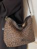 Bolso Cubo Casual de Moda Retro para Mujer Otoño 2025 Nuevo de Gran Capacidad Estampado de Leopardo Bolso de Hombro Bolso de Axila de Aspecto Elegante
